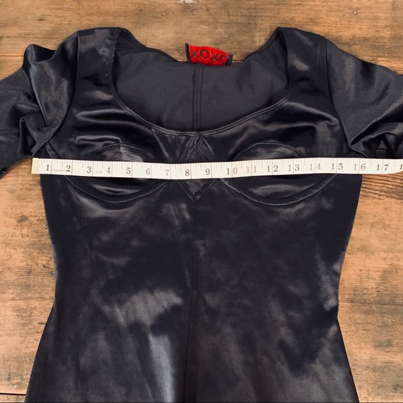 Vintage XOXO Wet Look Lycra Mini Dress - Picture 5 of 7